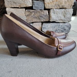 Dressbarn Heel Loafer Pumps Multitoned Brown